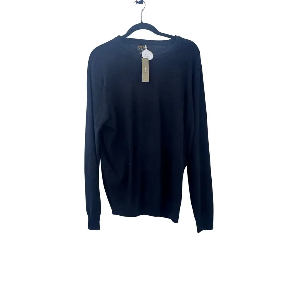 J. Crew Men's Cashmere Crewneck Sweater Long Sleeves Black Size Medium NWT